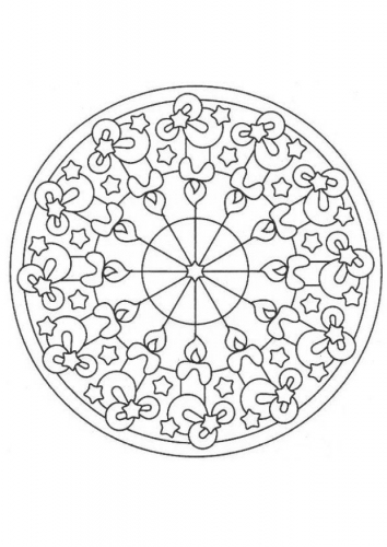 coloriage mandala bougies de noel